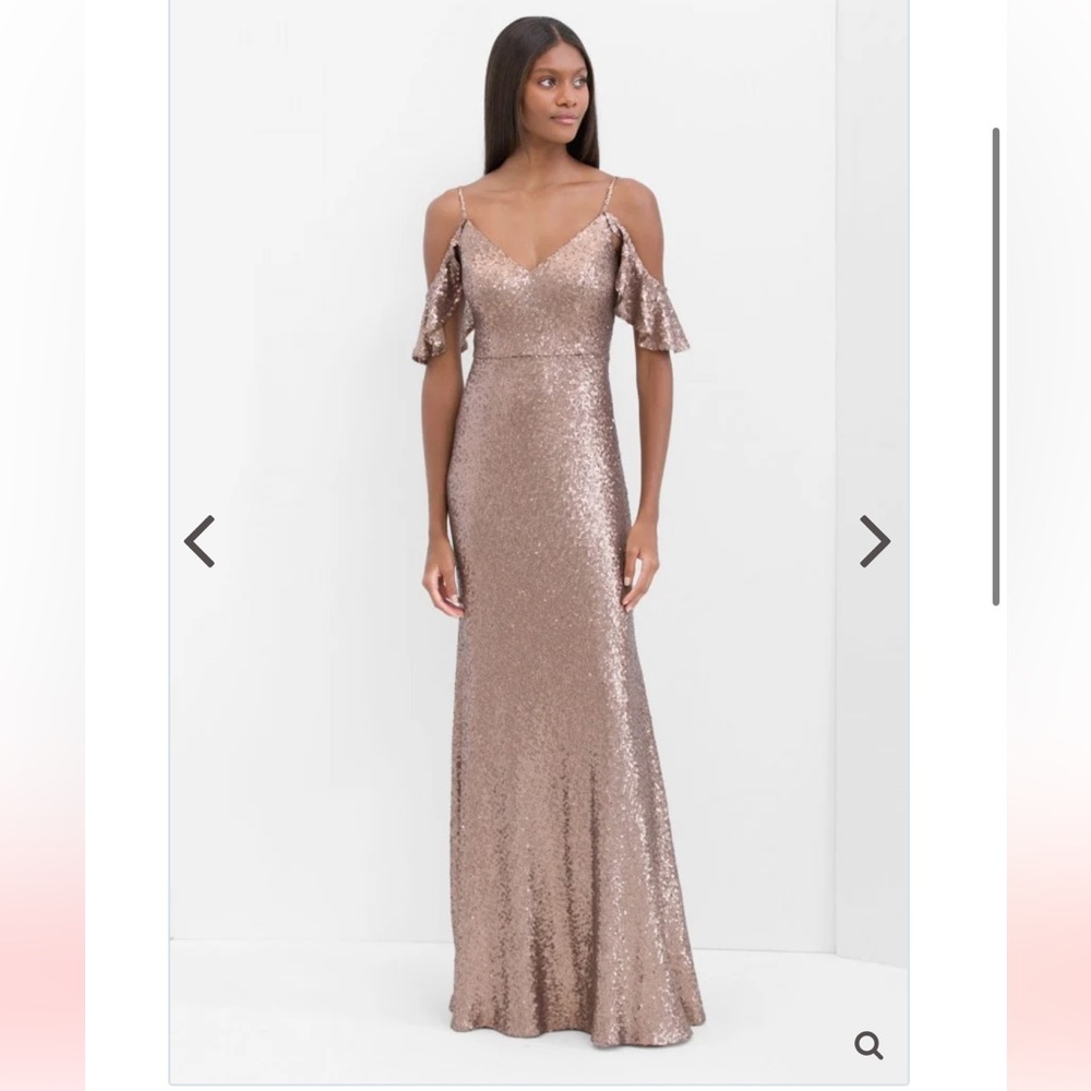 NWT Watters Astrid Eclat Sequin Dress Small Copper Rose Bridesmaid Prom Gown